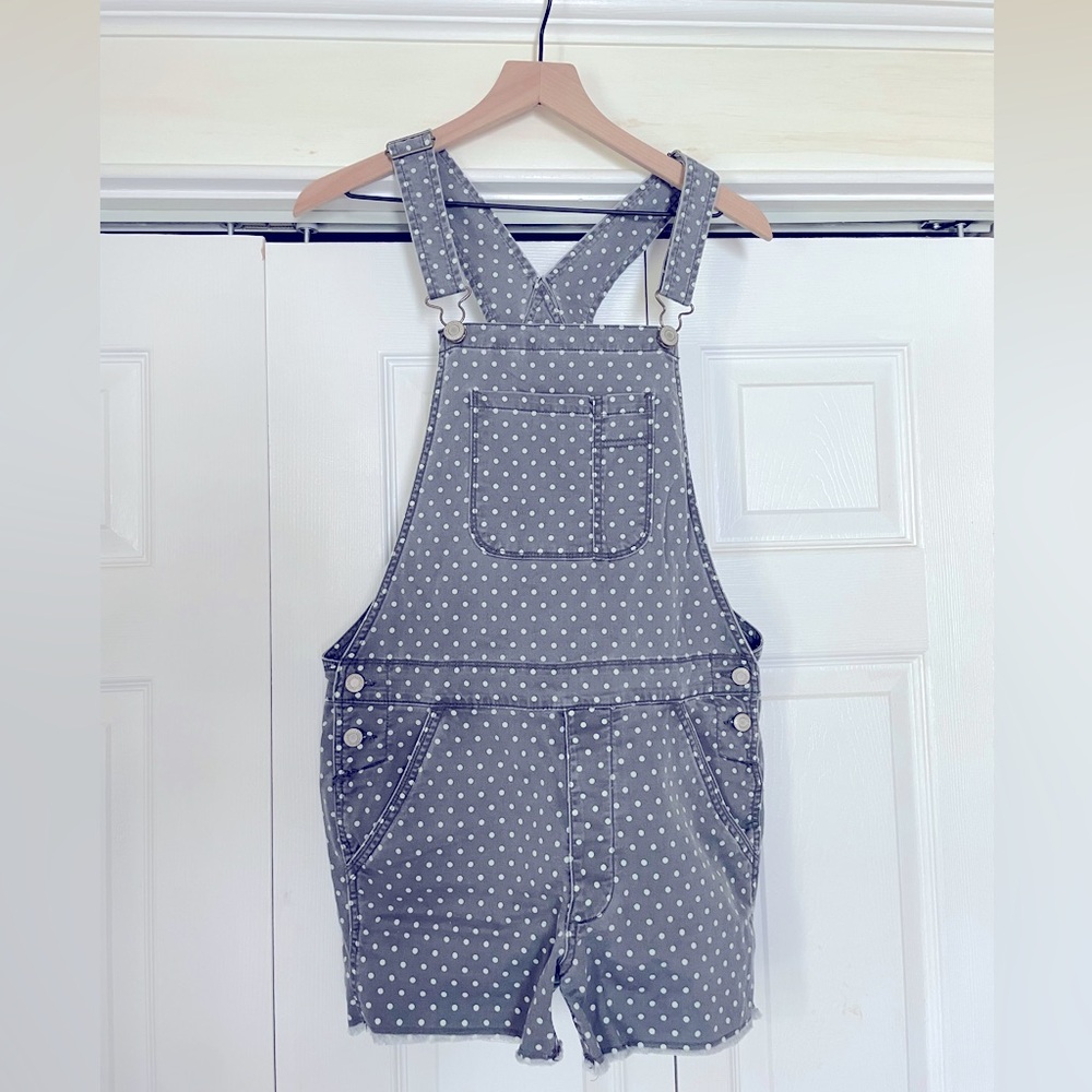 Polka dot grey American Eagle overalls
